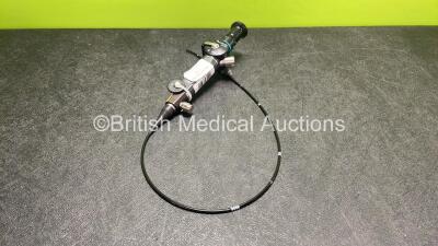 Olympus LF DP Laryngoscope - Engineer's Report : Optical System - 1 Broken Fibre, Light Transmission -No Broken Fibres, Insertion Tube - No Fault Found, Angulation - No Fault Found, Leak Check- No Fault Found* *SN W400755* *GL*