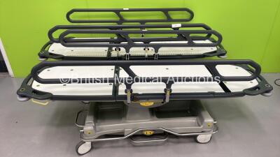 2 x Anetic Aid QA3 Hydraulic Patient Trolleys (Hydraulics Tested Working)