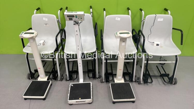 4 x Seca Wheelchair Weighing Scales with 2 x Seca Stand on Scales and 1 x Marsden Stand on Scales *S/N 1959231086799*