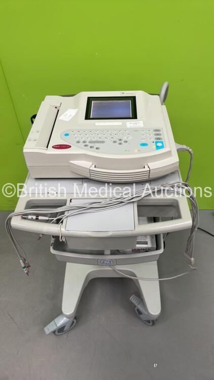 GE MAC 1200ST ECG Machine on Stand with 10 Lead ECG Leads (Powers Up) *S/N 200140012*