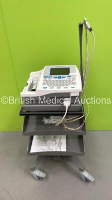 Burdick Atria 6100 ECG Machine with 10 Lead ECG Leads on Stand (No Power - Missing Printer Cover - See Pictures) *S/N A6100-00319*