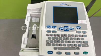 Burdick Atria 6100 ECG Machine with 10 Lead ECG Leads on Stand (No Power - Missing Printer Cover - See Pictures) *S/N A6100-00319* - 2