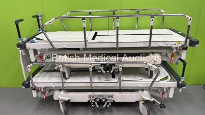 2 x Huntleigh Lifeguard Patient Trolleys (Hydraulics Tested Working)