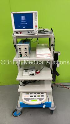 Stack Trolley with Edwards LifeScience Vigilance II Monitor, Millar 20 HMz Pulsed Doppler Velocimeter and Smith and Nephew Vulcan Generator (Powers Up)