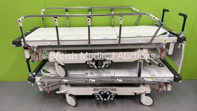 2 x Huntleigh Lifeguard Patient Trolleys (Hydraulics Tested Working)