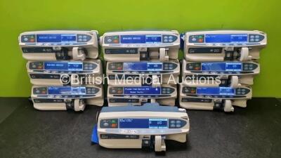 Mixed Lot of 10 Syringe ] Pumps Including BD Alaris GH Guardrails Plus and BD Alaris Guardrails Plus CC (All Power Up 1 x with Fault - See Pictures) *S/N 2702035300 / 372029607 / 372029605 / 2000027286 / 272035302 / 200027942 / 372029606 / 270052480 / 272