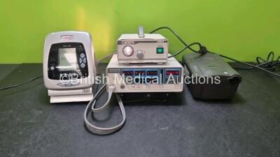 Mixed Lot Including 1 x Respironics REMstar Plus M SEries CPAP Unit ,1 x Breas Vivo 40 Ventilator (Powers Up) 1 x Criticare 500 NIBP / SpO2 Unit (Powers Up) and 1 x HL 150 Light Source (Powers Up) *SN 36501640 / T10003329415 / 2271946*