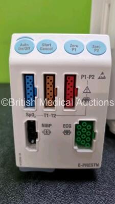 GE Datex Ohmeda F-CM1-04 Anaesthesia Monitor Including (Powers Up)) 1 x E-PRESTN-00 Module with ECG, SpO2, NIBP, T1, T2, P1 and P2 Options and 1 x GE Gas Module Type E-CAi0V-00 with Spirometry Options and D-Fend Water Trap *SN 6231824 / 6497640 / 6638156* - 4