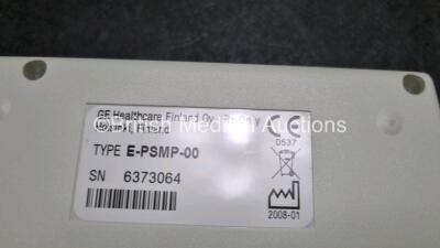 2 x GE Datex Ohmeda FM Patient Monitors (Both Power Up 1 x Missing Light Cover - See Photo) with 2 x GE E-PSMP-00 Modules Including ECG, SpO2, NIBP, T1, T2, P1 and P2 Options *SN 6373064 / 6373105 / 6383803 / 6383804* - 7