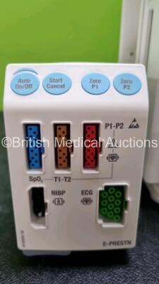 GE Datex Ohmeda F-CM1-04 Anaesthesia Monitor Including (Powers Up)) 1 x E-PRESTN-00 Module with ECG, SpO2, NIBP, T1, T2, P1 and P2 Options and 1 x GE Gas Module Type E-CAi0V-00 with Spirometry Options and D-Fend Water Trap *SN 6133958 / 6115712 / 6597810* - 3