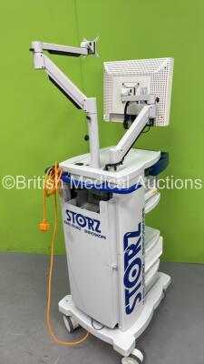 Storz Stack Trolley with Storz 200905 19 Monitor, Storz 200461 20 AIDA Control Neo Unit and Sony UP-DR80MD Digital Colour Printer (Powers Up) - 5