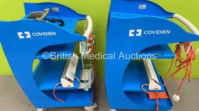 2 x Covidien ForceTriad Energy Platform Carts with Ethicon Footswitch - 2