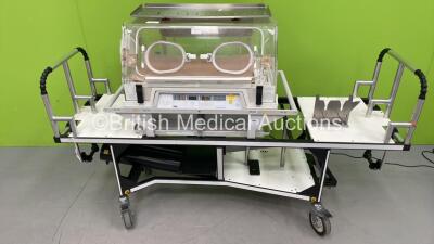 Drager Isolette TI500 Infant Transport Incubator with Mattress on Stretcher (Powers Up) *S/N 1006743419*