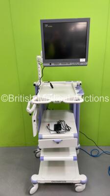 Olympus Stack Trolley with Olympus OEV181H Monitor (Powers Up) *S/N 7422575*