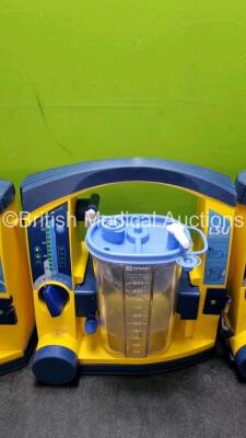 3 x Laerdal LSU Suction Units (All Power Up 2 x with Damage to Casing - See Photos) with 3 x Suction Cups and Hoses - 3