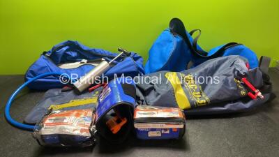 Mixed Lot Including 1 x Mangar ELK Emergency Lifting Cushion with 1 x Controller, 1 x Hartwell Medical Evac U Splint Carry Bag and 3 x SAM Pelvic Slings