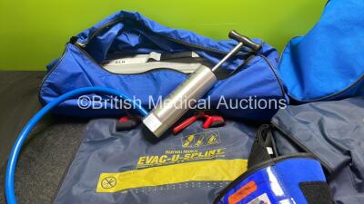 Mixed Lot Including 1 x Mangar ELK Emergency Lifting Cushion with 1 x Controller, 1 x Hartwell Medical Evac U Splint Carry Bag and 3 x SAM Pelvic Slings - 3