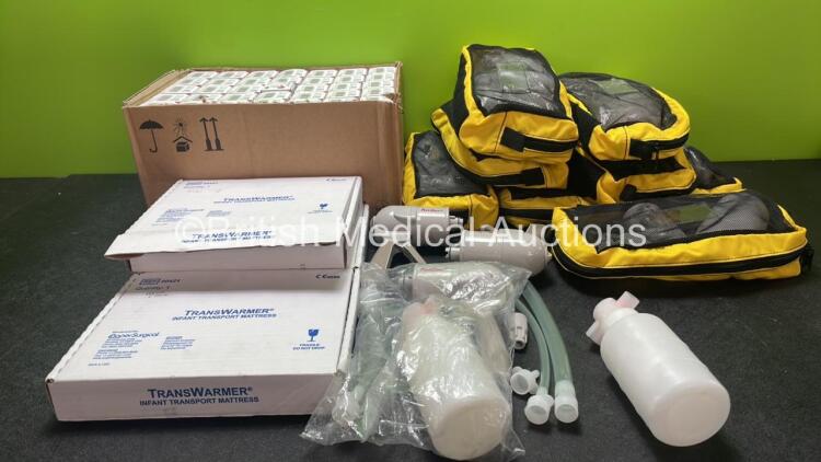 Mixed Lot Including 3 x TransWarmer Infant Transport Warmers, 8 x Ambu Hand Suction Units and Large Quantity of Peha Haft Conforming Bandages