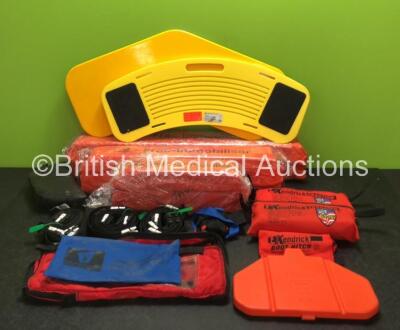 Job Lot Including 3 x Ferno Frac-Immobilisers, 1 x Ferno House Cushion, 2 x Kendrick Traction Splints and 2 x Boards