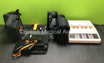 Job Lot Including 2 x Lifepak Defibrillator Cases and 1 x Medtronic Battery Support System 2 Charging Unit (Powers Up with Loose Power Input Port)