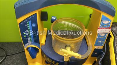 Mixed Lot Including 1 x Laerdal LSU Suction Unit with 1 x Cup (Powers Up with Missing Lid-See Photo) 12 x Ambu Hand Suction Units in Carry Bags - 3