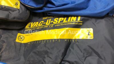 Job Lot Including 6 x Hartwell Medical Evac-U-Splint Adult Mattresses (3 x Large, 3 x Small) with 2 x Pumps and 3 x Carry Bags - 3