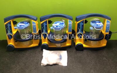 3 x LSU Laerdal Suction Units with 3 x Cups and 3 x Batteries (All Power Up)