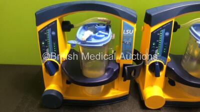 3 x LSU Laerdal Suction Units with 3 x Cups and 3 x Batteries (All Power Up, 1 x Missing Casing - See Photos) - 2