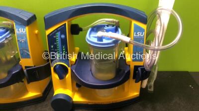 3 x LSU Laerdal Suction Units with 3 x Cups and 3 x Batteries (All Power Up, 1 x Missing Casing - See Photos) - 4