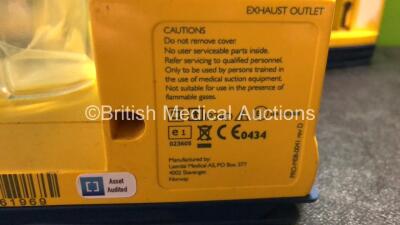 4 x Laerdal LSU Suction Units with 4 x Cups and 4 x Batteries (All Power Up with Missing Rubber Caps - See Photos) *78271469721 / 78501361969 / 78501361965 / 78081859341* - 5