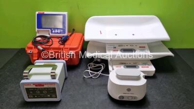 Mixed Lot Including 1 x Kanmed 50w Baby Warmer, 1 x Saturn Portable GVL, 1 x Pari Boy Classic Nebulizer and 2 x Seca Model 834 Baby Weighing Scales *SN B291700 / PGVL05000562 / 2Q22J00475*