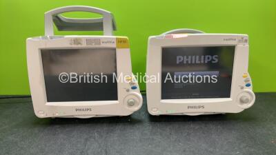 2 x Philips IntelliVue MP30 Patient Monitors (Both Power Up 1 with Blank Screen, 1 with Missing Tag-See Photo) *SN DE72859192, DE62235389*