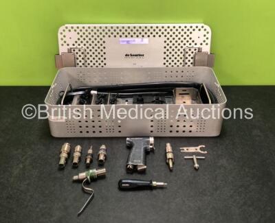 deSoutter MPX-400 Handpiece with 5 x Attachments, Chuck Key, Blade Wrench, Hose Adapter and Hose in Tray