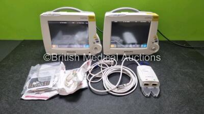 Mixed Lot Including 2 x Philips IntelliVue MP30 Patient Monitors (Both Power Up) and 1 x Somanetics Invos Oximeter Cerebral-Somatic Model 5100C *SN DE728B0115 / DE728A1954 / 1030104*