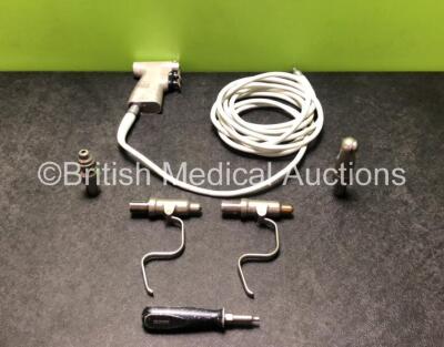 Job Lot Including 1 x deSoutter MCZ-450 Handpiece with Cable, 1 x deSoutter SZ-450 Sagittal Saw Attachment, 1 x deSoutter DZ-450 Drill Attachment, 1 x deSoutter WZ-450 Wire Driver, 1 x deSoutter PZ-450 Pin Driver and 1 x deSoutter Blade Wrench