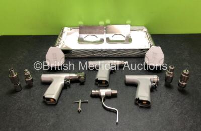 Job Lot Including 1 x deSoutter MDX-600 Drill / Reamer MultiDrive Handpiece, 1 x deSoutter CDX-600 Recip Saw Handpiece, 1 x KDX-600 Sagittal Saw Handpiece, 1 x deSoutter RX-600 Reamer Attachment, 2 x deSoutter DX-600 Drill Attachments, 1 x deSoutter RX-60