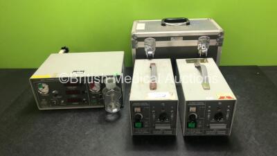 Job Lot Including 1 x Karl Storz 26022 Hysteroflator Unit (Powers Up) and 2 x Karl Storz 490 V Coldlight Fountain Units with 1 x Case (1 x Powers Up with Good Bulb, 1 x Draws Power)