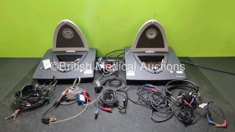 2 x Interacoustics Affinity 2.0 Audiometer and Hearing Aid System *Mfd 2014 / 2013* (Both Power Up) with Various Accessories