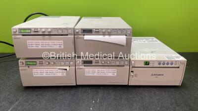 Job Lot of Printers Including 4 x Sony UP-D897 Printers and 1 x Mitsubishi P93D Printer (All Power Up)*SN 776C363A70, 330471, 211478, 141196, 211479*