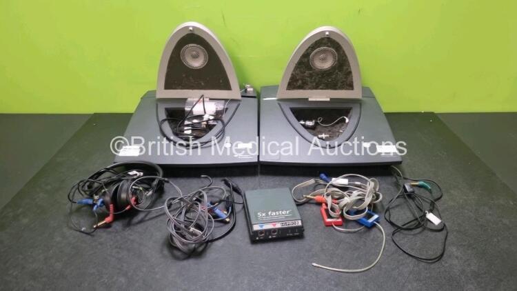 2 x Interacoustics Affinity 2.0 Audiometer and Hearing Aid System *Mfd 2014 / 2015* (Both Power Up) with Various Accessories