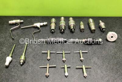 Job Lot Including 4 x Hall Power Pro Drill Attachments, 2 x MicroAire Attachments, 1 x 3M Attachment and 6 x Chuck Keys