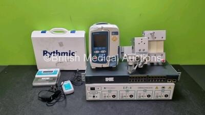 Mixed Lot Including 1 x St Jude Medical EP-4 Cardiac Stimulator, 1 x Cisco System Catalyst 2900 Unit, 1 x Carefusion Alaris GP Guardrails Plus Syringe Pump, 1 x SMC AF200 Air Flow System and 1 x Micrel Rhythmic Perf Pump with Battery Pack