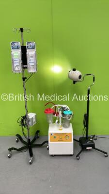 Mixed Lot Including Aerosol Medical Suction Unit with Cups (Powers Up) , 1 x Daray Patient Examination Lamp on Stand (Powers Up) and Bair Hugger Ranger Blood / Fluid Warmer (Powers Up)