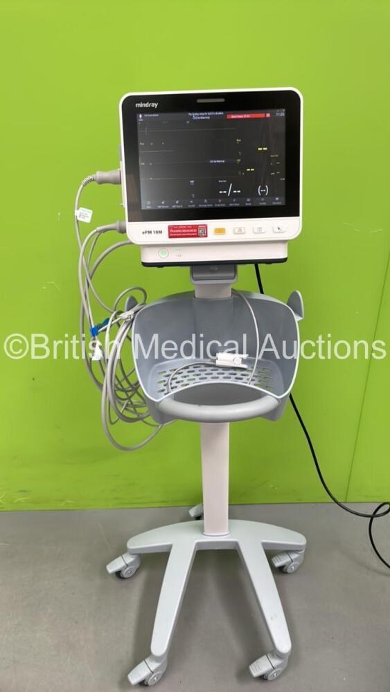 Mindray EPM 10M Patient Monitor On Stand With T1, T2, SPO2,NIBP And ECG ...