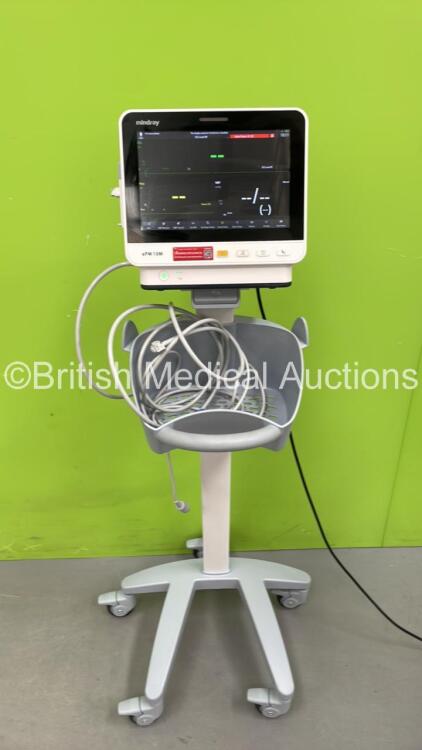 Mindray ePM 10M Patient Monitor on Stand with T1, T2, SPO2,NIBP and ECG Options, IBP Module and CO2-3 Gas Module on Stand (Powers Up) *S/N AD1-04011456* **Mfd 2020**