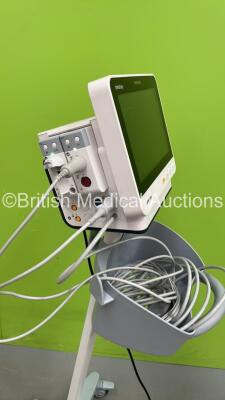 Mindray ePM 10M Patient Monitor on Stand with T1, T2, SPO2,NIBP and ECG Options, IBP Module and CO2-3 Gas Module on Stand (Powers Up) *S/N AD1-04010413* **Mfd 2020** - 2