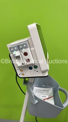 Mindray ePM 10M Patient Monitor on Stand with T1, T2, SPO2,NIBP and ECG Options, IBP Module and CO2-3 Gas Module on Stand (Powers Up) *S/N AD1-04010805* **Mfd 2020** - 2