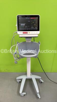 Mindray ePM 10M Patient Monitor on Stand with T1, T2, SPO2,NIBP and ECG Options, IBP Module and CO2-3 Gas Module on Stand (Powers Up) *S/N AD1-04011209* **Mfd 2020**