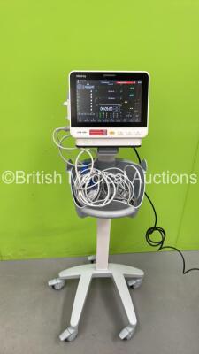 Mindray ePM 10M Patient Monitor on Stand with T1, T2, SPO2,NIBP and ECG Options, IBP Module and CO2-3 Gas Module on Stand (Powers Up) *S/N AD1-04011443* **Mfd 2020**