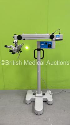 Carl Zeiss OPMI 11 Surgical Microscope with Zeiss f 170 Binoculars, 3 x 10x / 22B Eyepieces, Training Arm, f 250 Lens on Zeiss S21 Stand (Powers Up with Good Bulb) *223244*